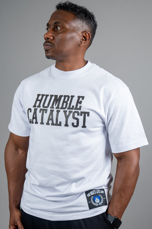 Humble Catalyst – White Oversized Tee